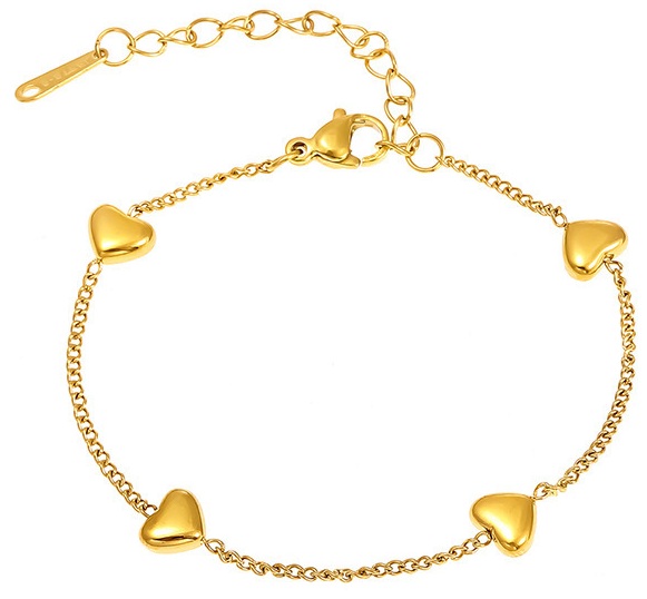 G-A17.3 B074-059G S. Steel Bracelet Hearts 16-21cm