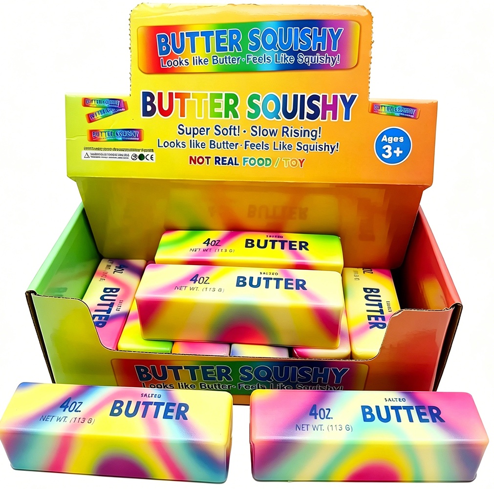 Q-C6.2 TOY019-008-1 PU Squishy Butter 13cm Slow Rising - 12pcs Multi