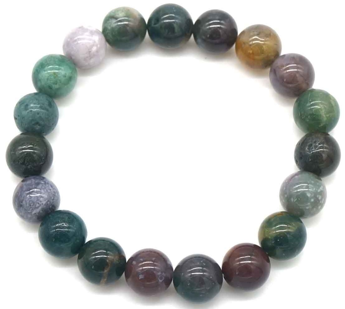 D-A21.3 B001-112 Stone Bracelet 10mm Indian Agate 19cm