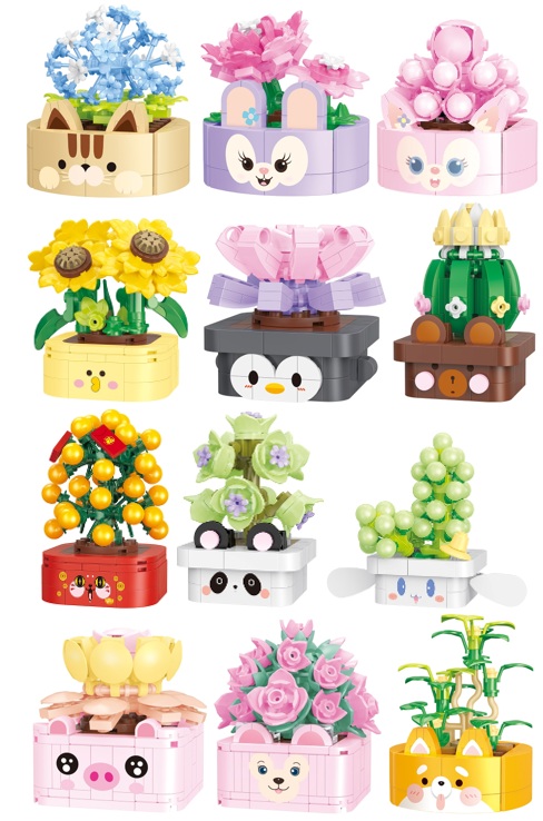 Y-C3.5 21179 Building Blocks Potted Flowers - 12pcs in Display