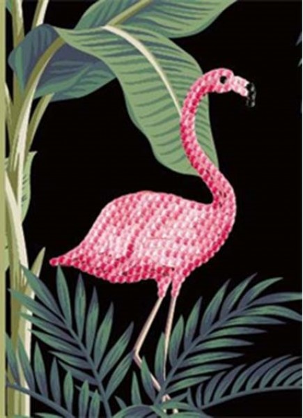 K-E2.1 HKBC1068-4 Diamond Painting Post Card Set 18x13cm Flamingo