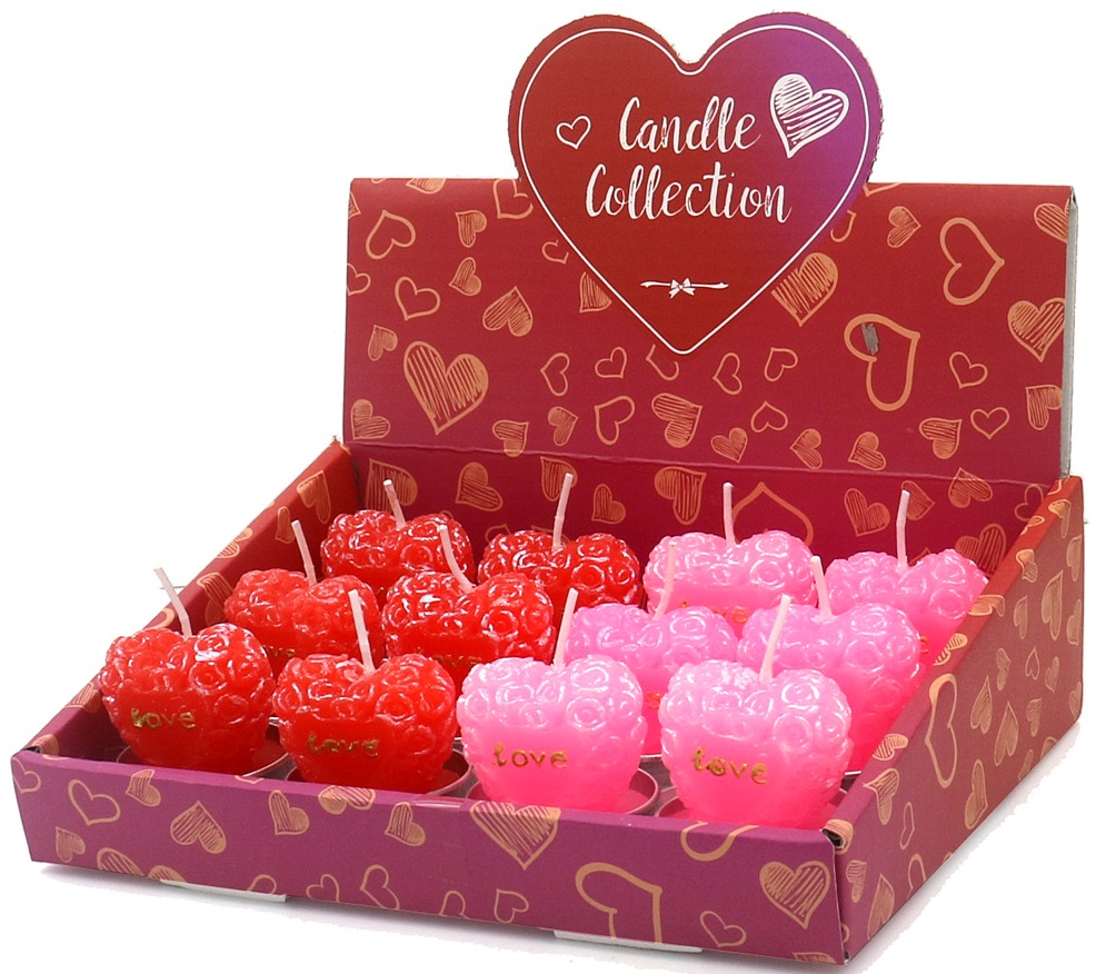 R-K6.2  CA958-004 Candles 5cm Love - 12pcs in Display