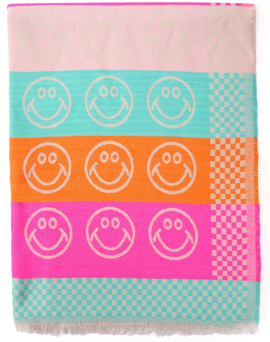 Q-D3.2 SCARF1008-001-3 Scarf Smileys 180x70cm