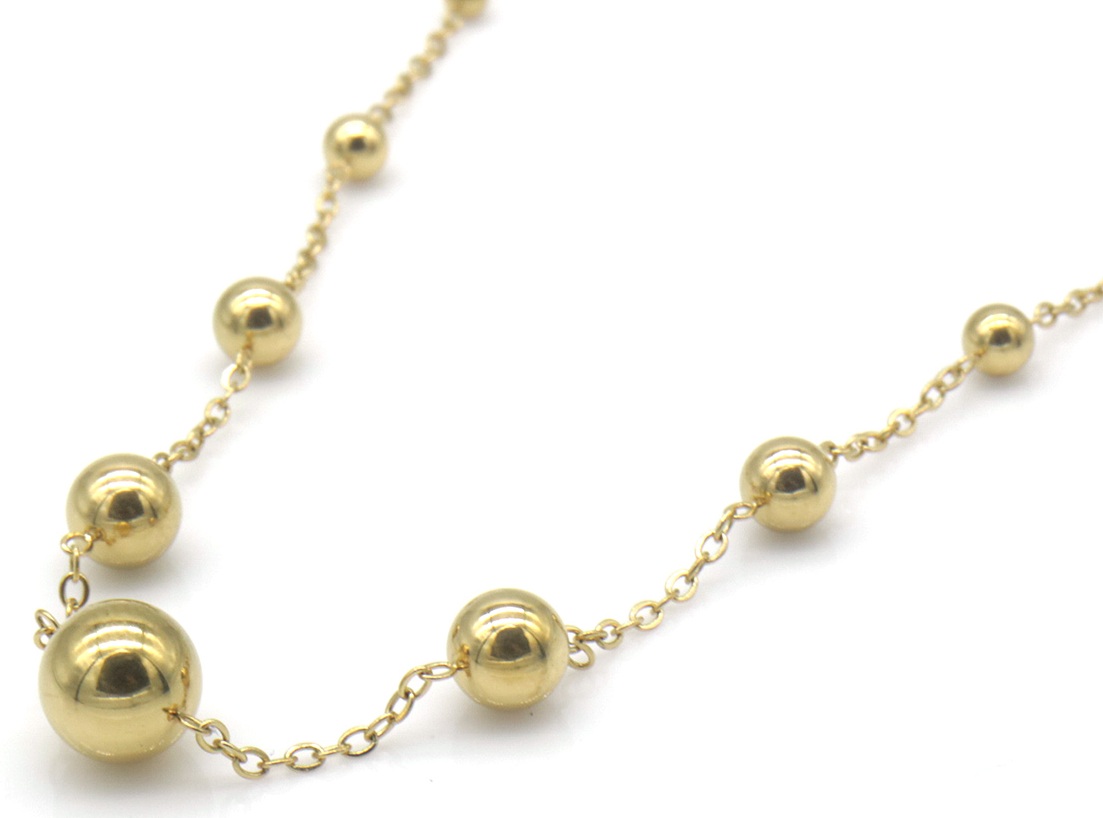 C-E15.1 N2583-008G S. Steel Necklace Balls 40-45cm
