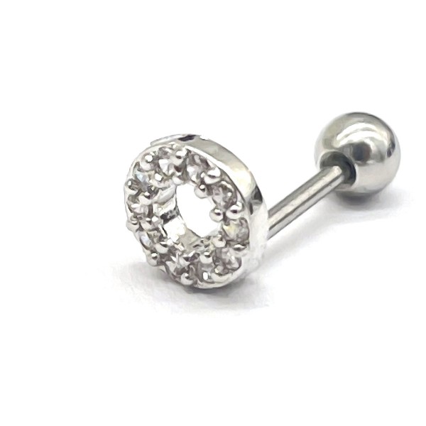 D-F6.5 E620-016S S. Steel 316L CZ Ear Piercing 5mm D-F6.5 E620-016S S. Steel 316L CZ Ear Piercing 5mm