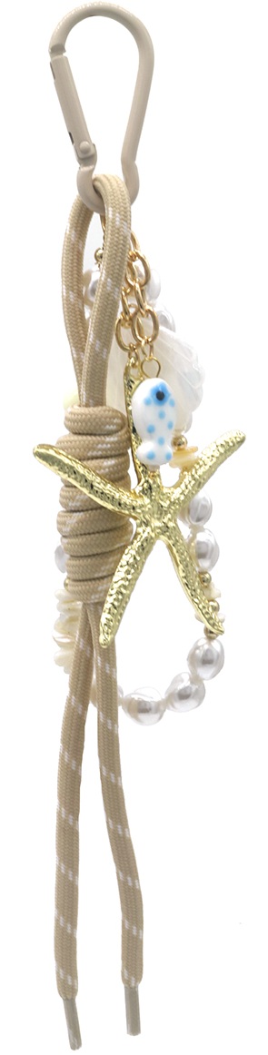 B-D25.1 KEY1036-001-3 Keychain Bag Charm Starfish