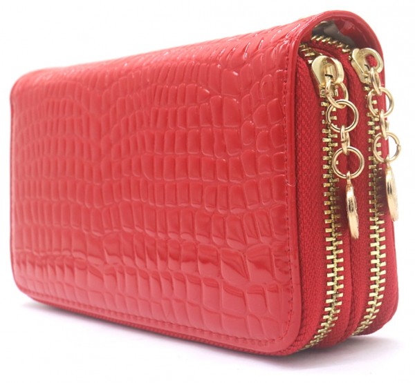 T-C4.1 WA004-008 PU Wallet Croco 19x10x3.5cm Red