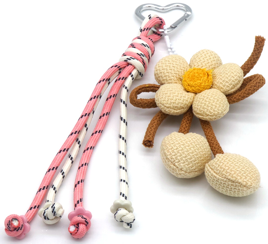 T-M7.1 KEY1025-004 Keychain Bagcharm Knitted Flower
