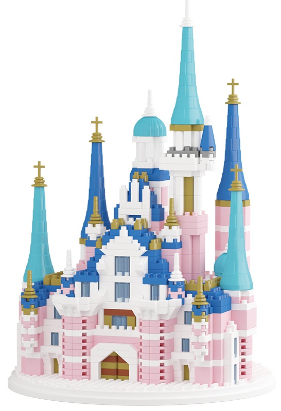 L-F2.1 M2026 Micro Puzzle Building Blocks Pink Castle  