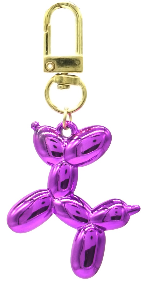 E-E12.2 KY2403-018-3 Keychain Dog 5cm Fuchsia