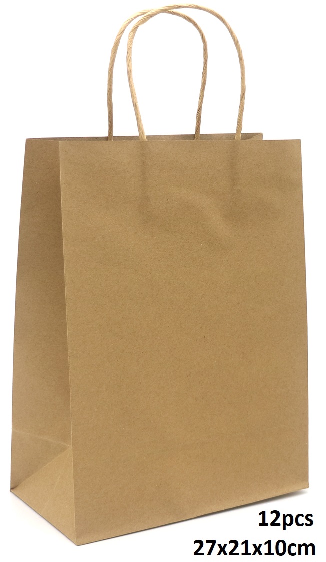 T-O5.2 PK525-003C Paper Bag 27x21x10cm Brown - 12pcs