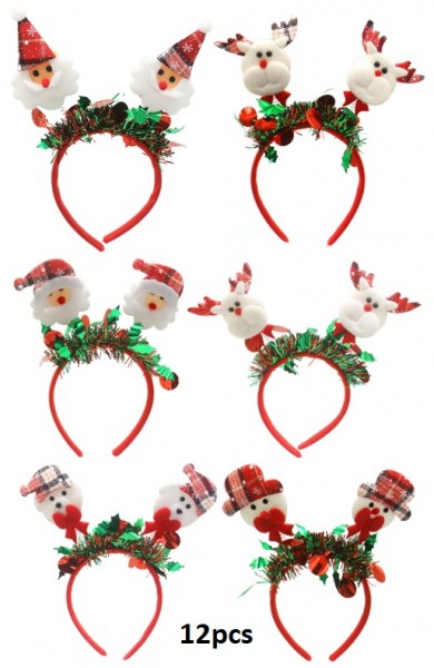 Q-A4.2 H708-002 Christmas Diadem Mix - 12pcs