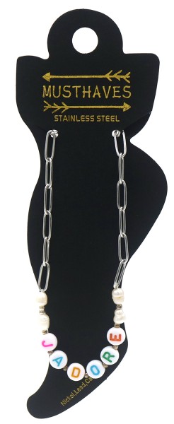 G-D17.3 ANK2126-021S S. Steel Anklet JADORE Silver