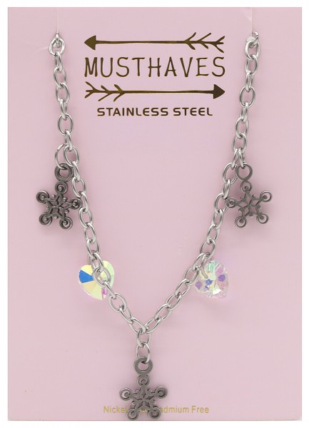 G-E6.1 N2053-013 S. Steel Necklace Snowflake 36-39cm For Kids G-E6.1 N2053-013 S. Steel Necklace Snowflake 36-39cm For Kids