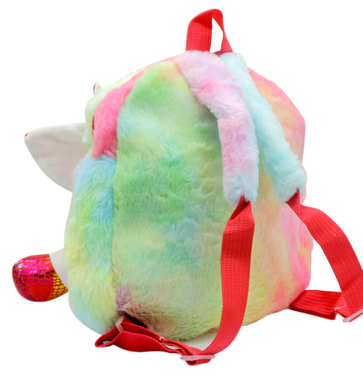 Y-C5.4 BAG601-001 Plush Backpack Unicorn 31x25cm - Mixed Colors - 1pc