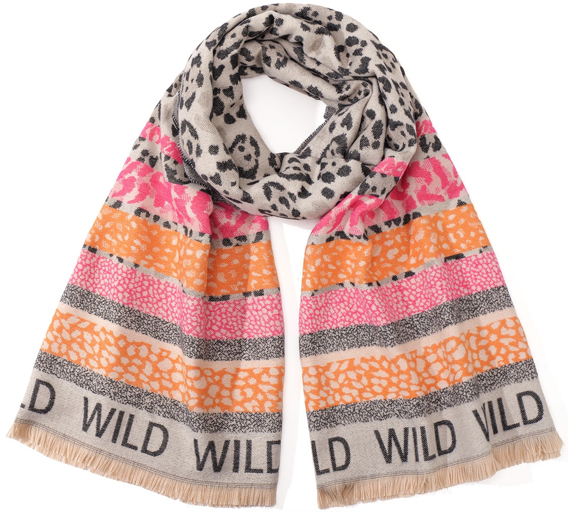 Q-B4.1  SCARF1008-001-4 Scarf Leopard Wild 180x70cm