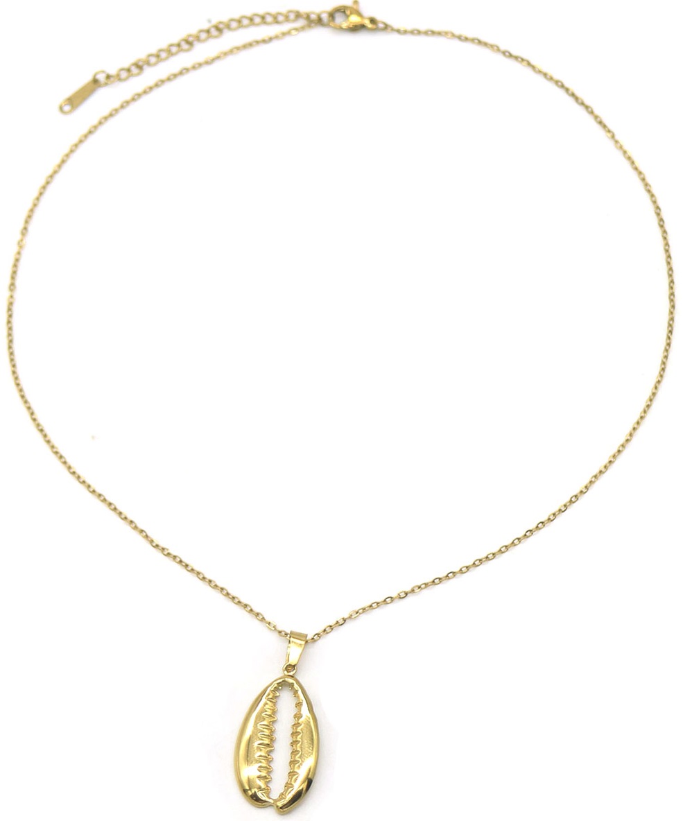 I-E15.1 N106-018G S. Steel Necklace Statement 2.5cm Shell