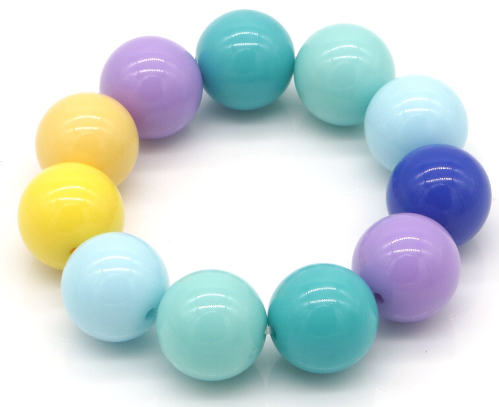 F-D11.1 B2582-001-2 Bracelet Multi Color 18mm Beads