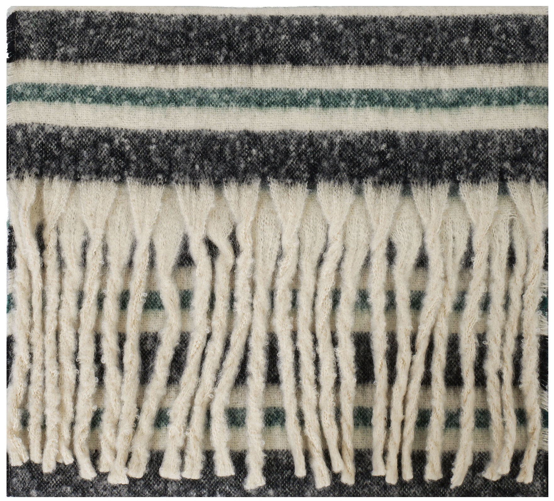 T-N6.1 SCARF1107-042-1 Winter Scarf Stripes 190x40cm Black-Green
