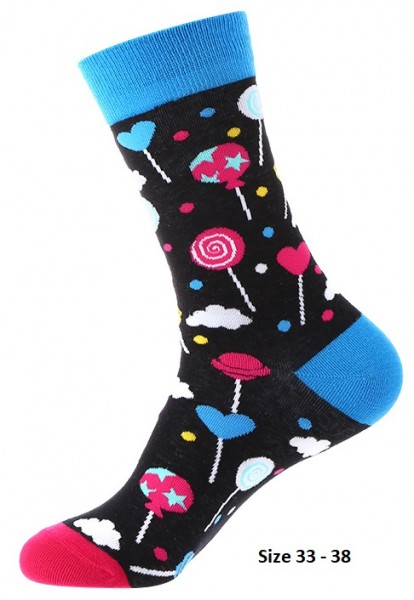 S-E7.1  SOK3 Socks Lollies Size 33 - 38 For Kids