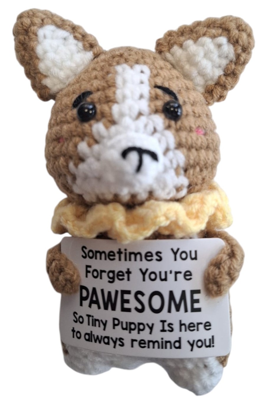 R-O7.2 T2405-544 Positive Knitted Puppy 11cm