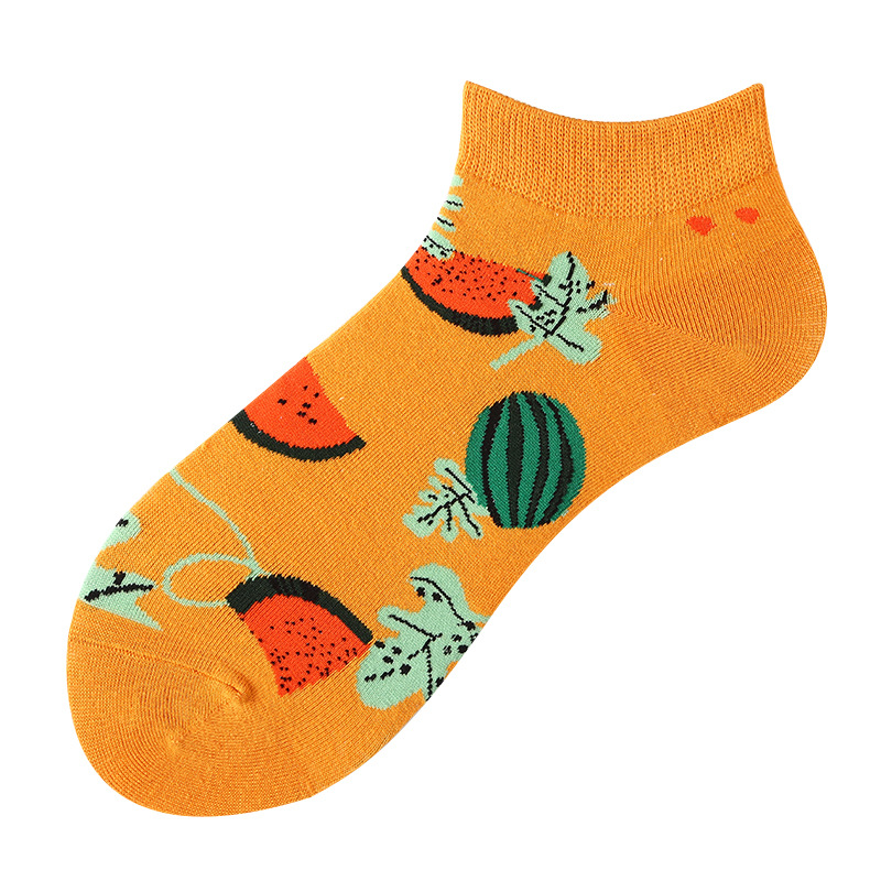 S-I4.2  SOCKS-C167 Pair Of Low Socks Size 36-43 Watermelon