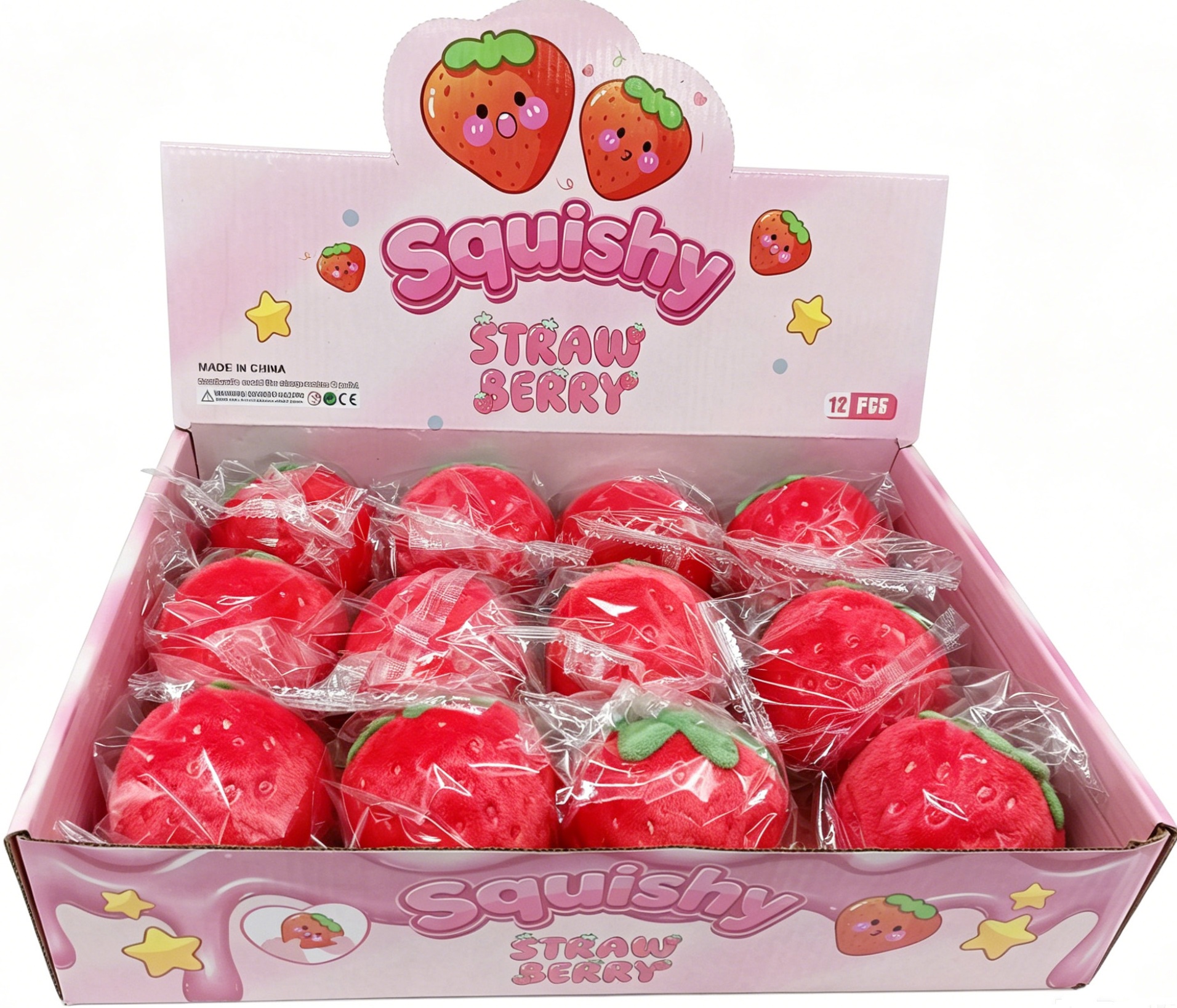 Z-B3.3 TOY2619-022 Squishy Strawberry 9cm Slow Rising - 12pcs