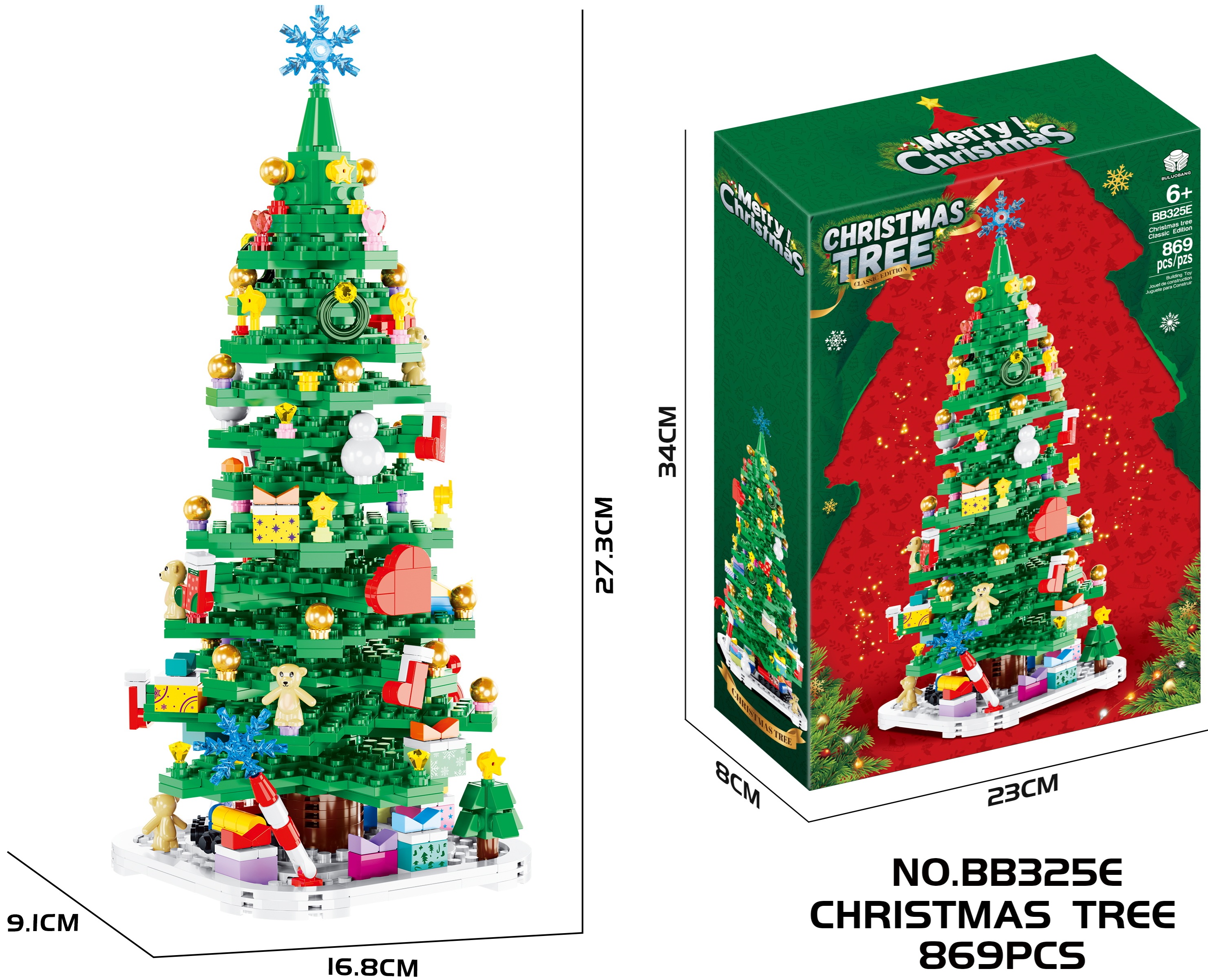 Y-C4.4 BB325E Building Blocks Christmas Tree XL - 869pcs