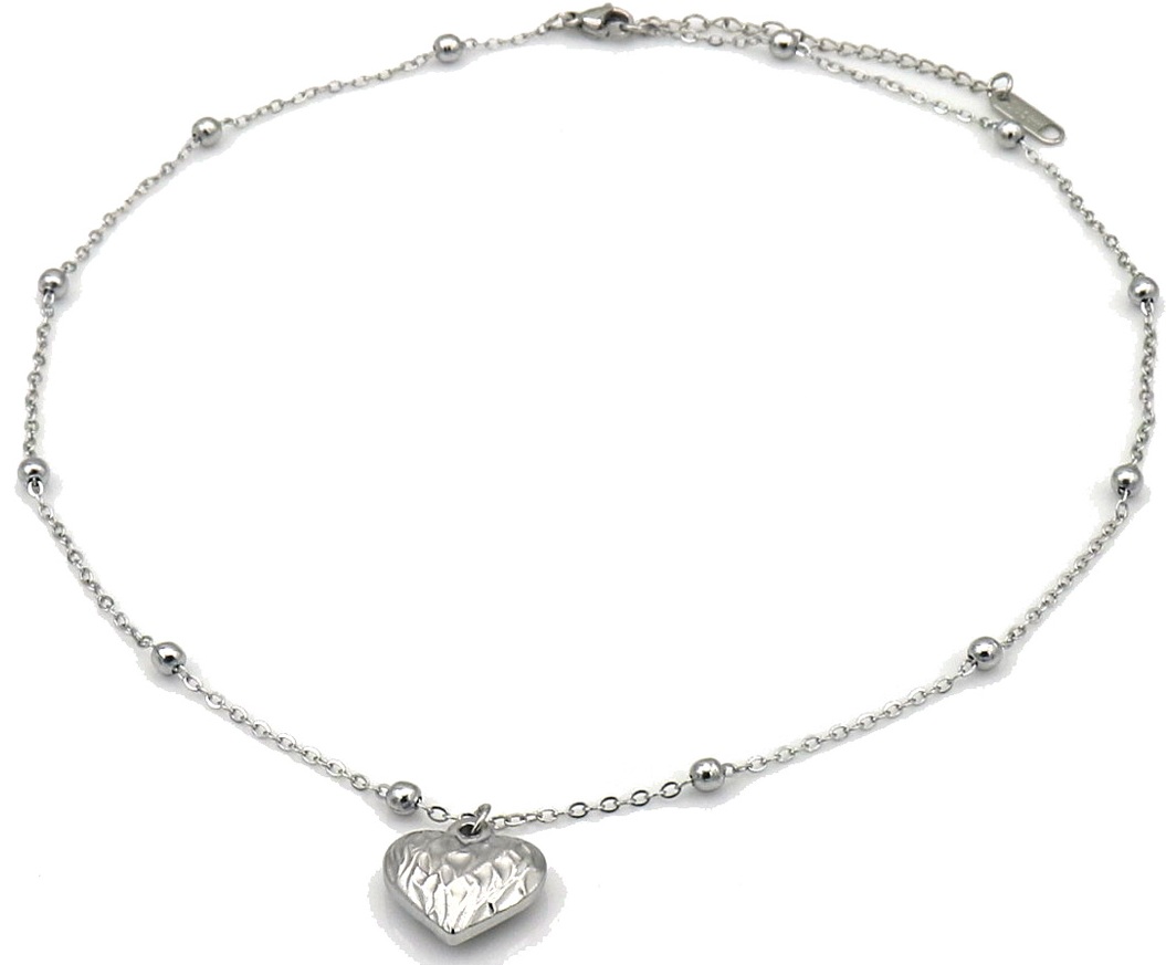 A-A12.2 N1141-001S S. Steel Necklace Heart 40-45cm