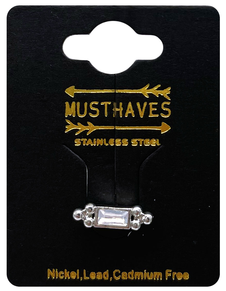 B-F7.5 E620-014S S. Steel 316L CZ Ear Piercing 11mm B-F7.5 E620-014S S. Steel 316L CZ Ear Piercing 11mm