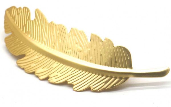 J-D9.1 H710-001G Hair Clip Metal Feather 9cm