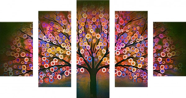 L-A7.2 FF387  Diamond Painting Set 5 frame Tree 150x90cm