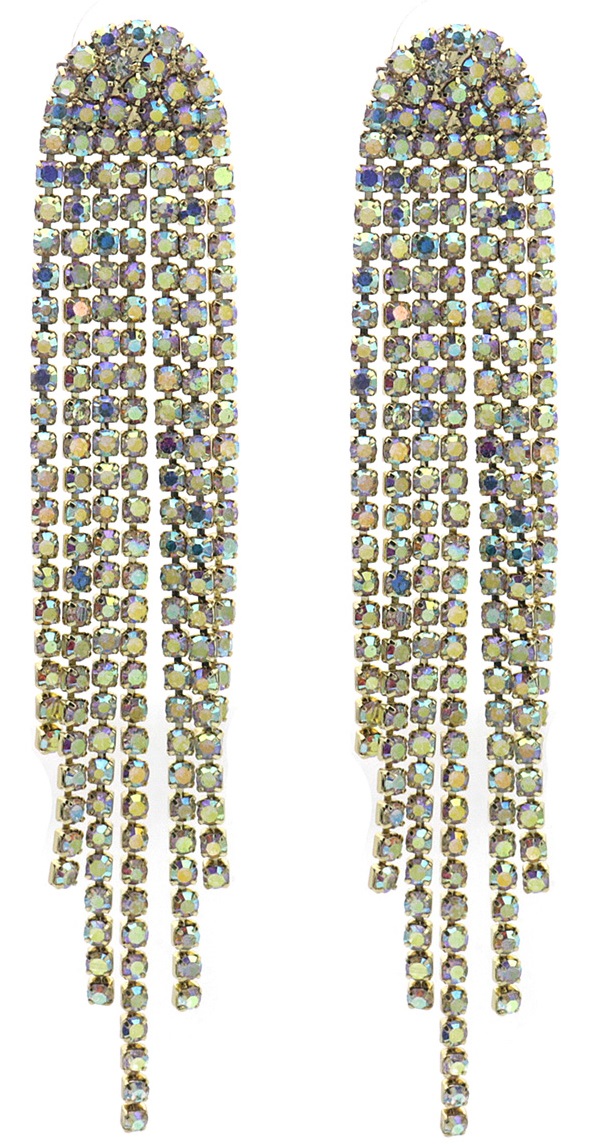 F-E3.2 E2458-057-2 Earrings Crystal AB 8cm