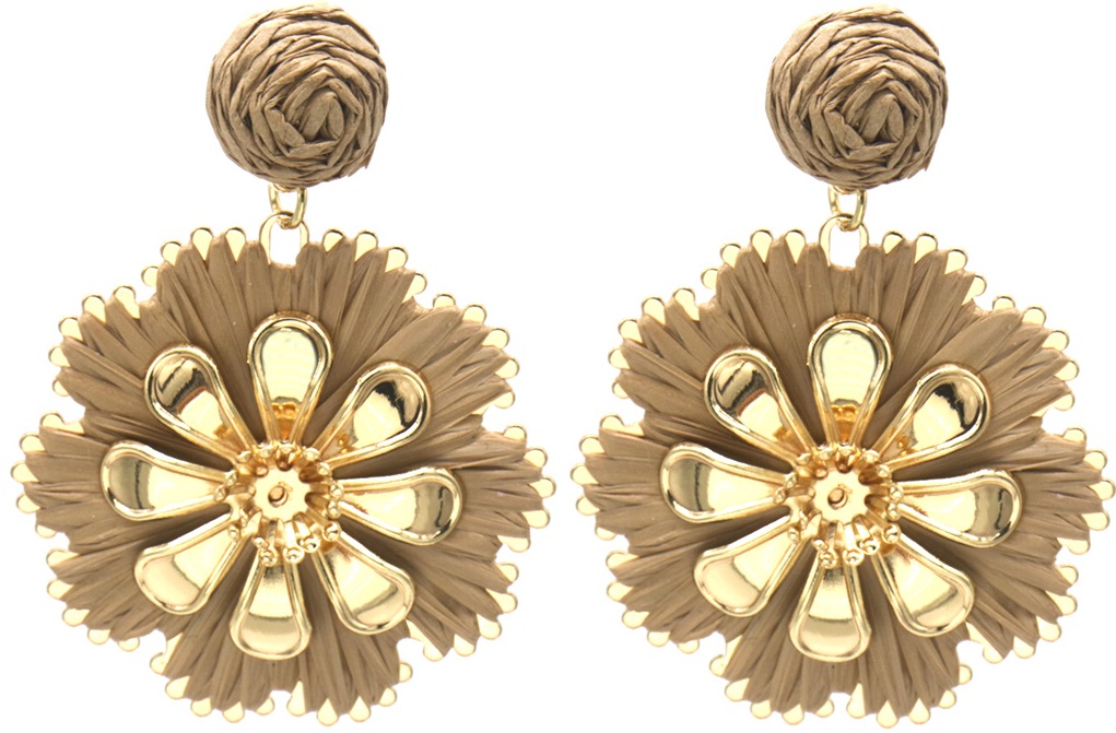 D-A12.1 E001-013 Earrings Flowers 6x4cm