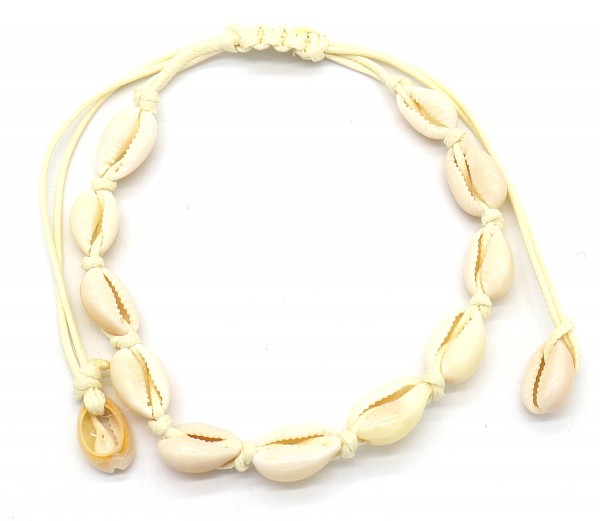 F-B12.1 ANK2001-001A Anklet Shells Beige