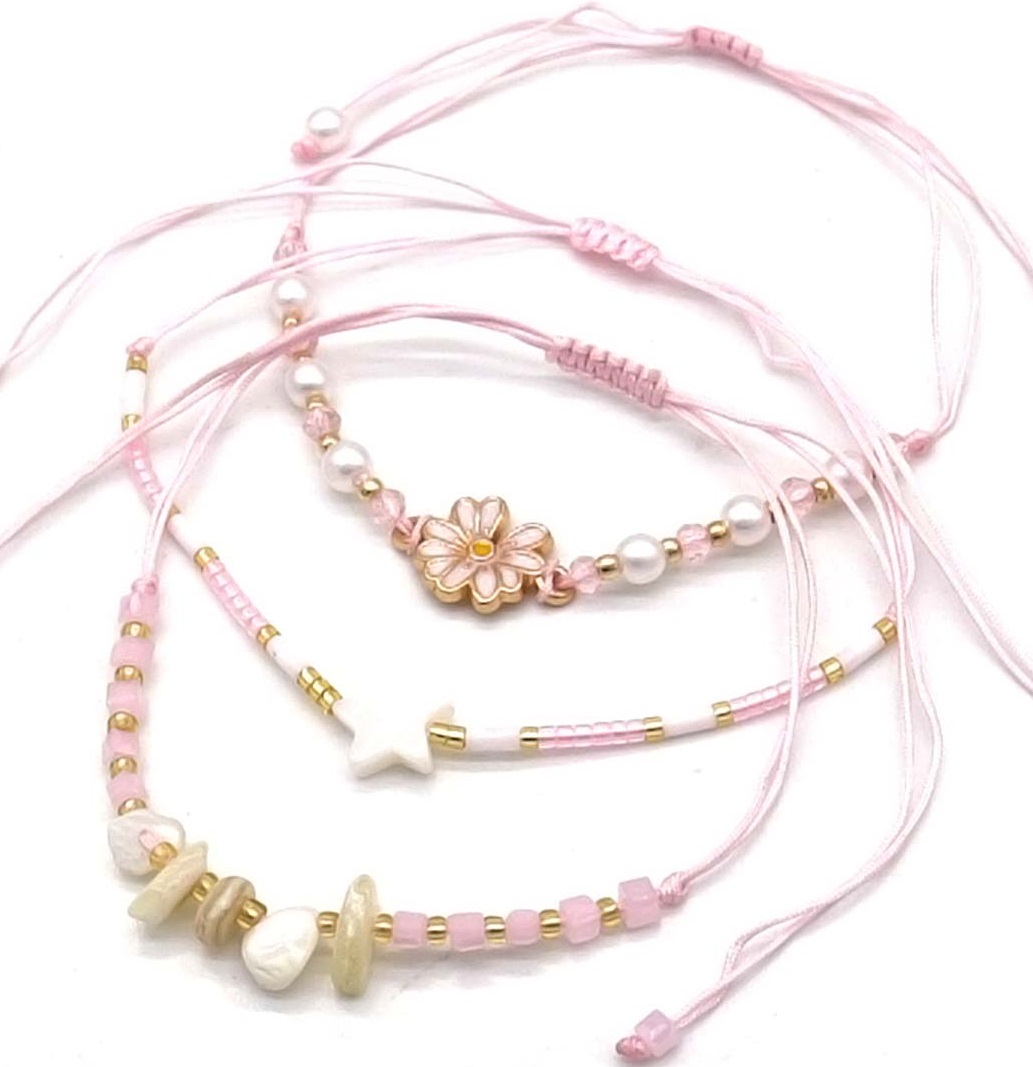A-A15.3 B830-021-1 Bracelet Set 3pcs Pink