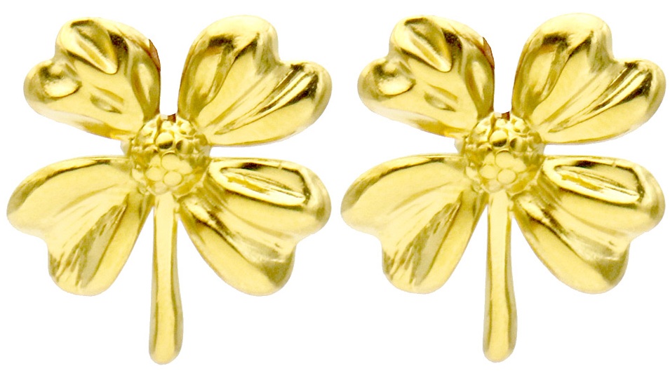 C-D19.4  E2612-159G S. Steel Earrings Flower 2.5cm