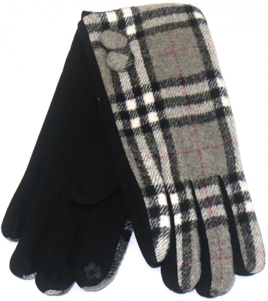 I-C8.1 GLOVE704-002 No. 4 Gloves Checkered Grey