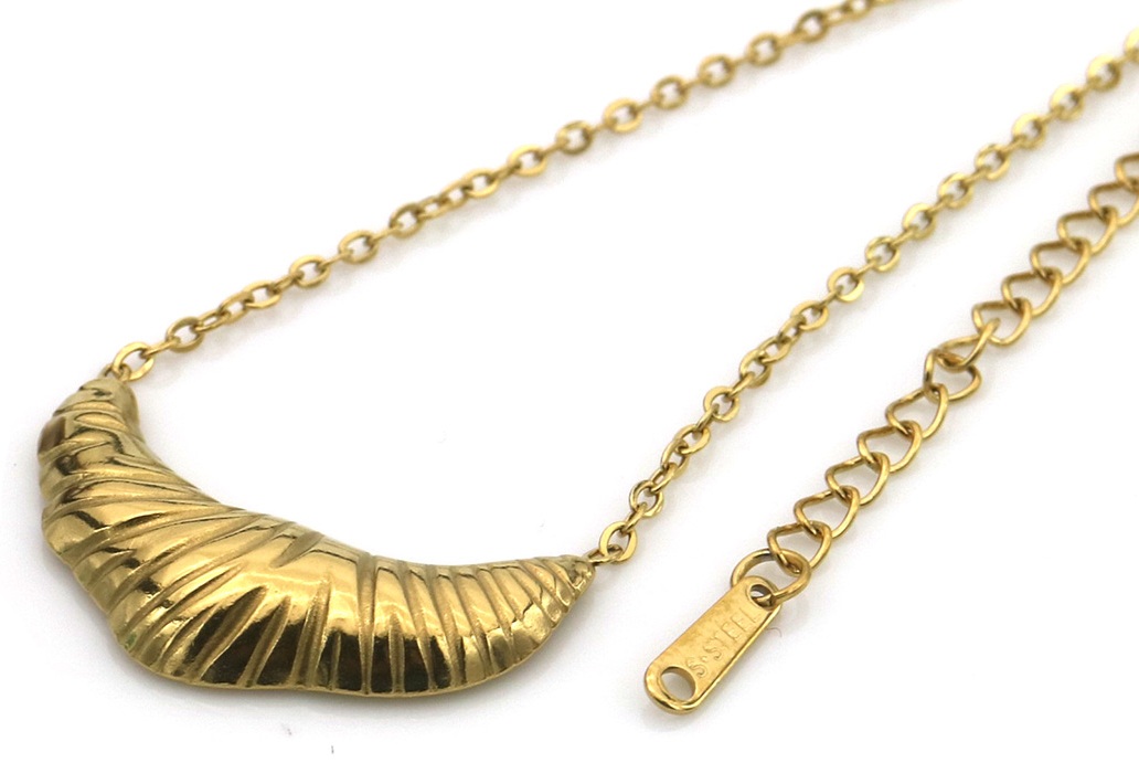 F-C9.2 N2591-017G S. Steel Necklace Croissant 40-45cm