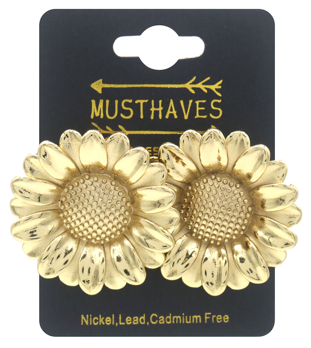 E-D24.2 E126-127G S. Steel Earrings Flower 3.5cm