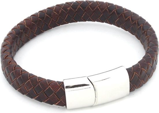 A-D9.1 B105-003 S. Steel with 12mm Leather Bracelet Brown 19cm A-D9.1 B105-003 S. Steel with 12mm Leather Bracelet Brown 19cm