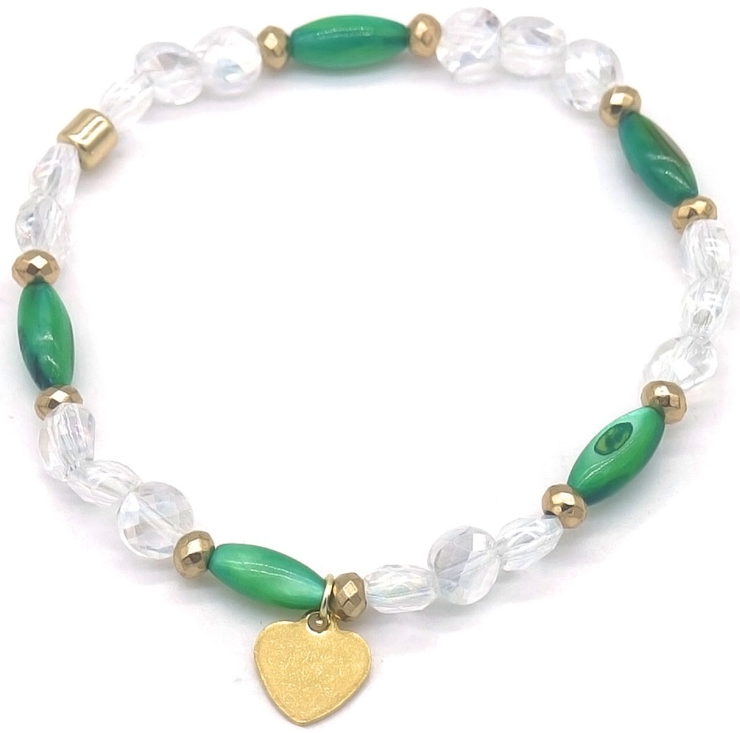  H-A20.1 B2374-112-2 Bracelet Glassbeads Green