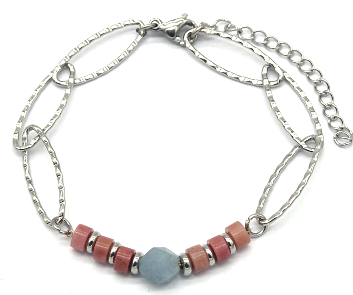 C-C17.1 B031-030S S. Steel Bracelet Stones