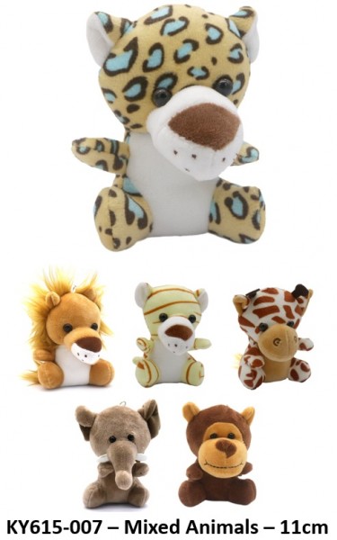 J-F9.1 KY615-007 Keychain Animals 11cm - Mixed Animals - 1pc