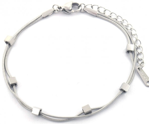 B-C18.5 B089-010S S. Steel Bracelet Cubes
