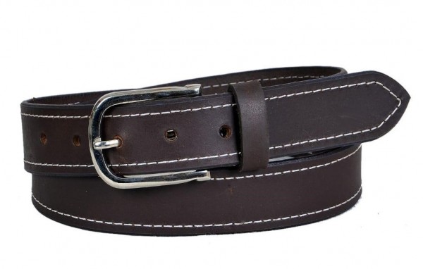 S-K3.1 BELTI-003 Grain Leather Belt Brown 3.5x130cm
