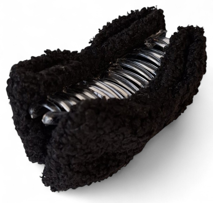 X-E5.2 H1039-021-3 Hair Claw Teddy Bow 10.5cm Black