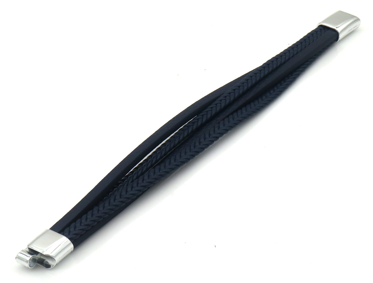 D-C4.3 B25104-003-3 PU Bracelet 21cm Blue
