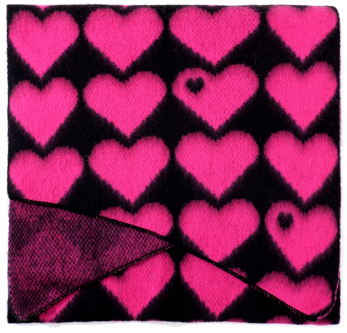 Y-B3.5 SCARF1007-002-3 Scarf Hearts 180x50cm Pink