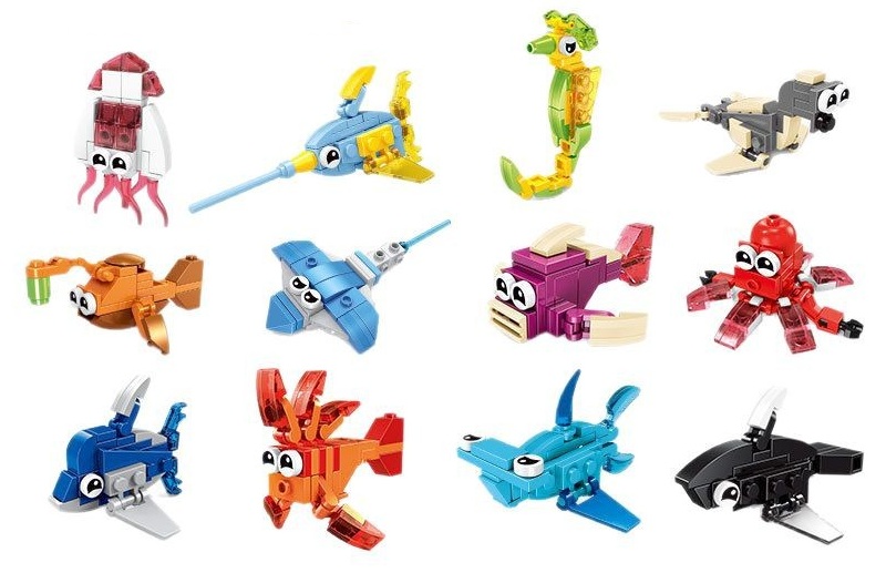 Z-D2.4 TOY2581-002 Building Blocks Marine Organism Set
